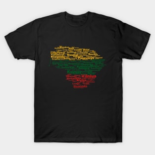 Lithuania on dark background T-Shirt